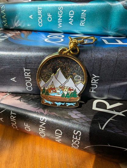velaris snow globe liquid keychain