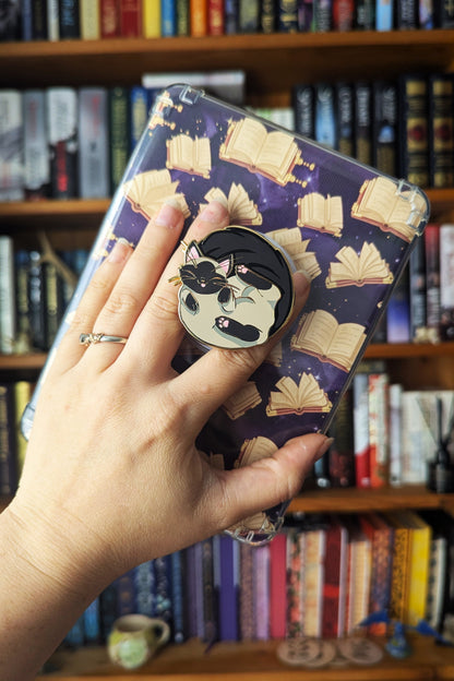 Seal Point Cat magnetic Kindle Grip, bookish magnetic phone grip, interchangeable ereader holder