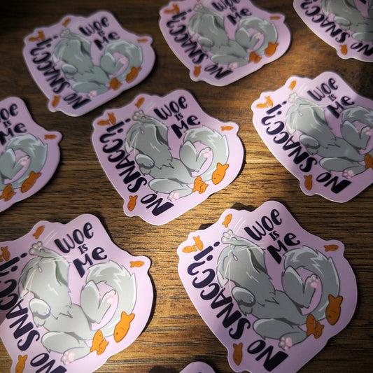 Woe is me- Felines and Folios collection sticker
