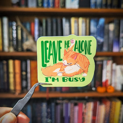 Leave me Alone- Felines and Folios collection sticker