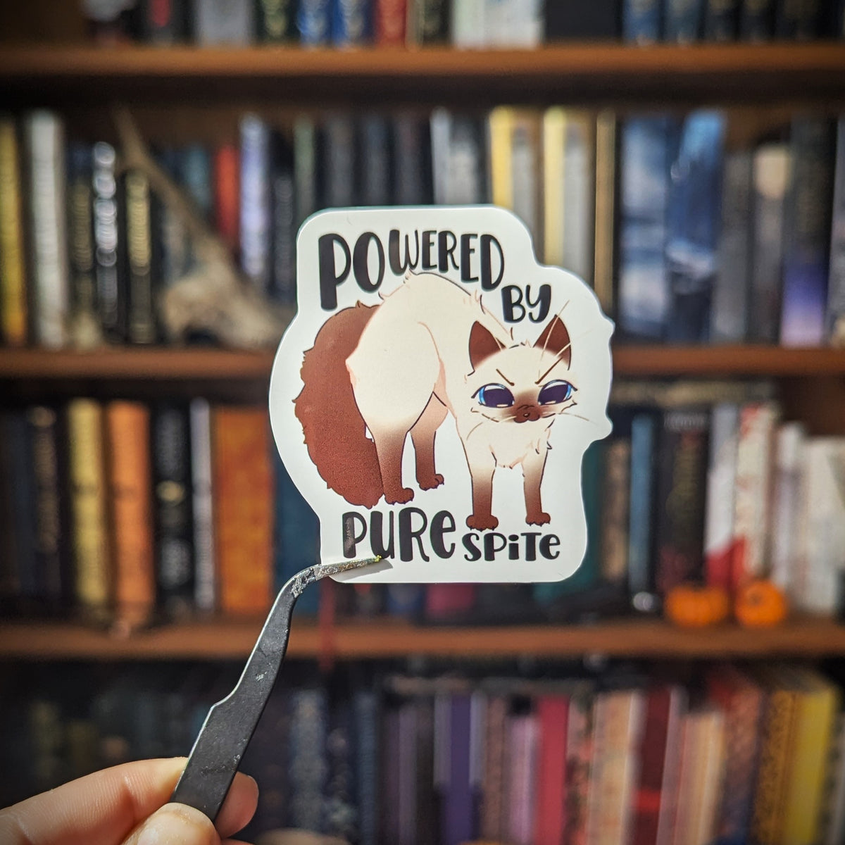 Powered by Spite- Felines and Folios collection sticker