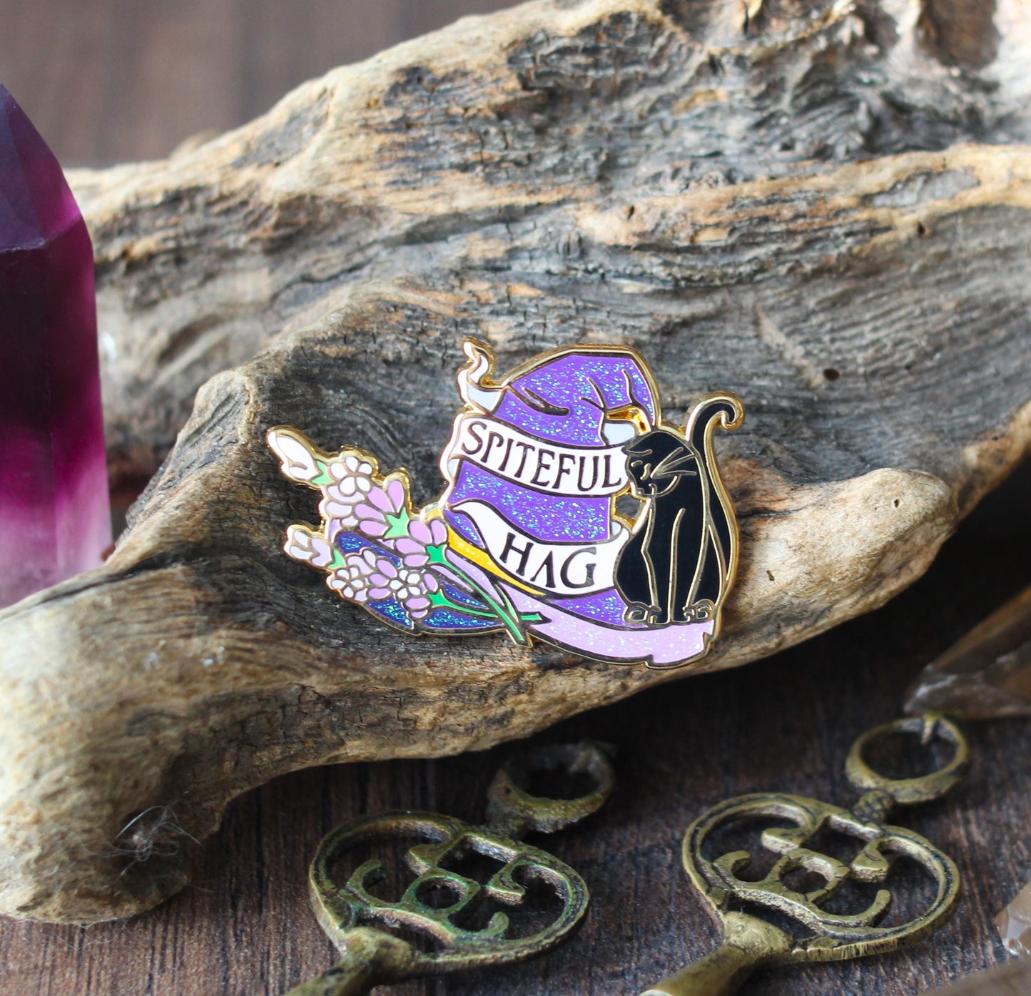 Spiteful Hag feminine rage enamel pin