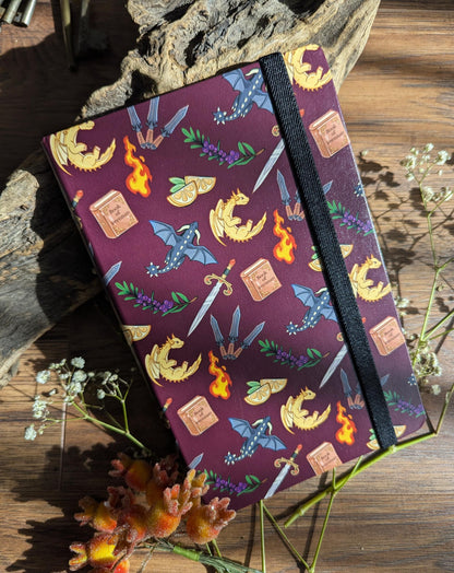 Fourth Wing illustrated cover journal, A5 dotted notebook