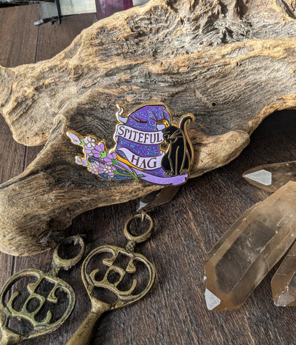 Spiteful Hag feminine rage enamel pin