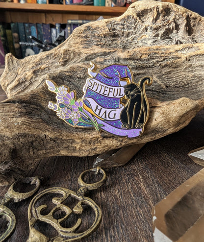 Spiteful Hag feminine rage enamel pin