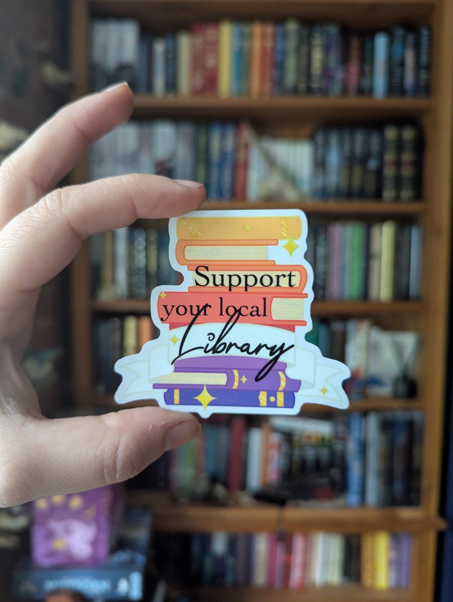 Support your local library Book lover translucent sticker