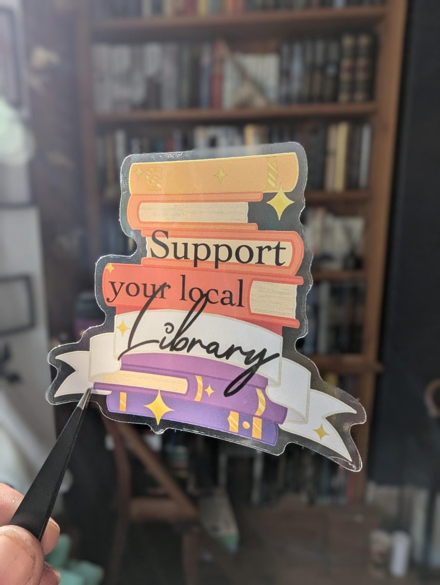 Support your local library Book lover translucent sticker