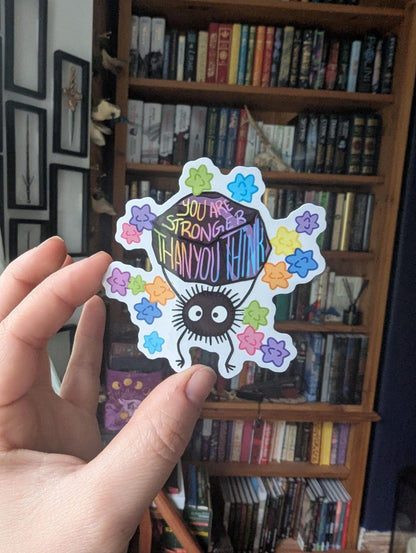 You are stronger than you think spirited away soot sprite Book lover translucent sticker