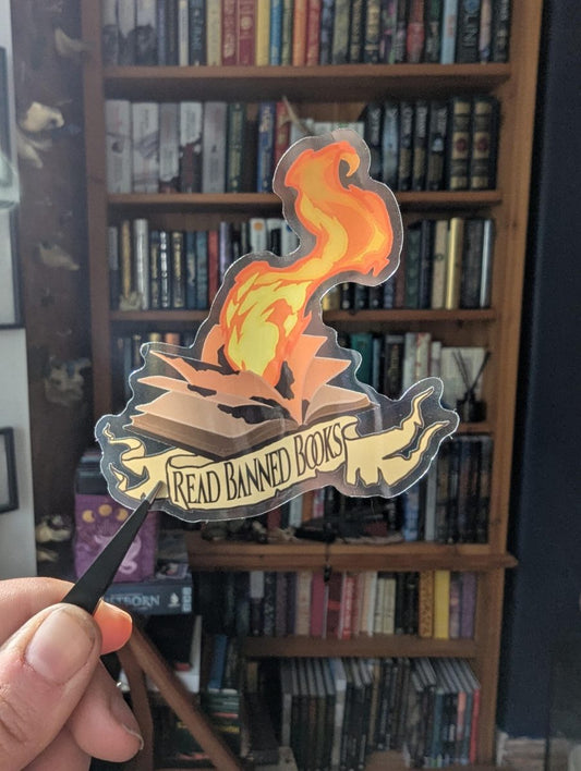 Read banned books Book lover translucent sticker