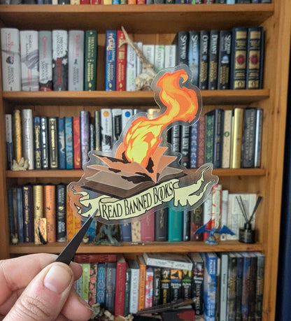 Read banned books Book lover translucent sticker