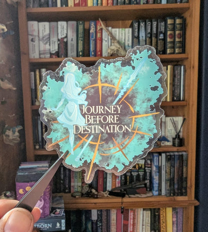 Journey before destination decal, Book lover translucent sticker