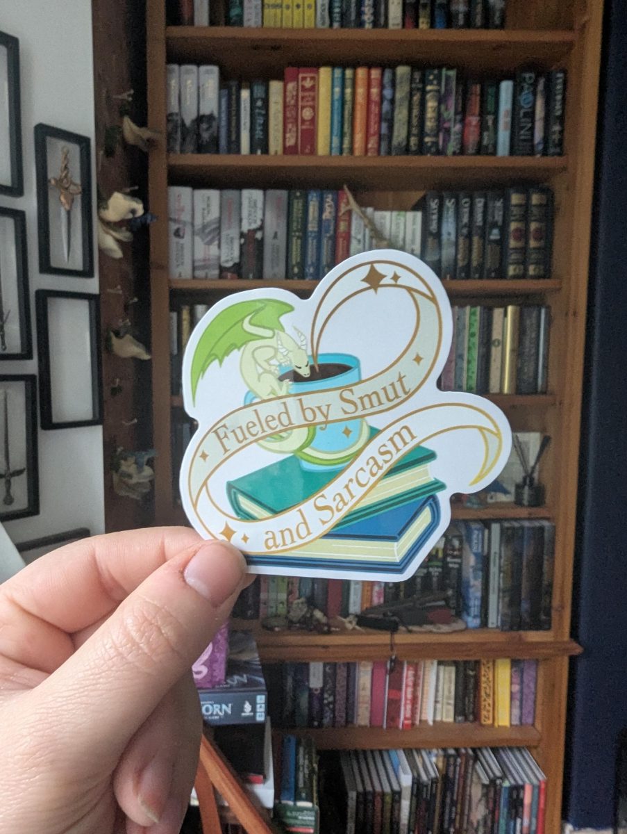 Fueled by smut and sarcasm, Book lover translucent sticker