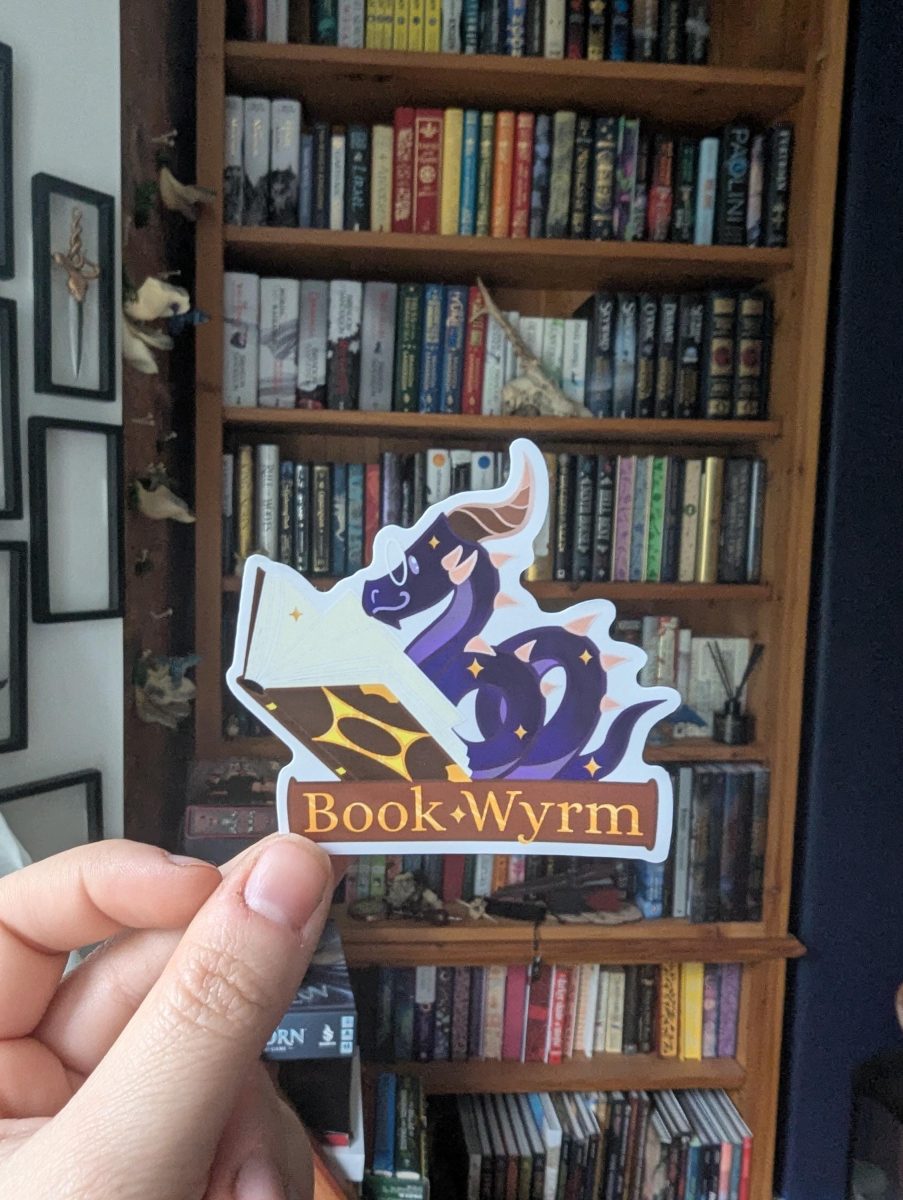 Book worm decal, book dragon, Book lover translucent sticker