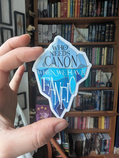 Who needs canon, fanfic iceberg Book lover translucent sticker