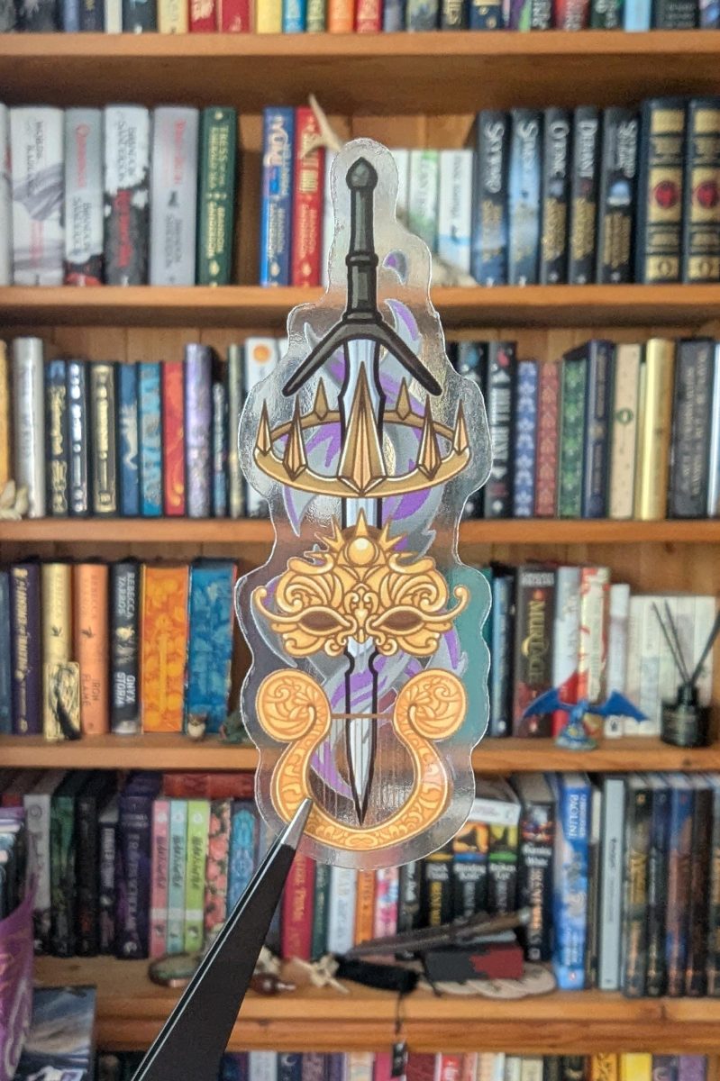 Silver flames trove acotar decal Nesta Book lover translucent sticker