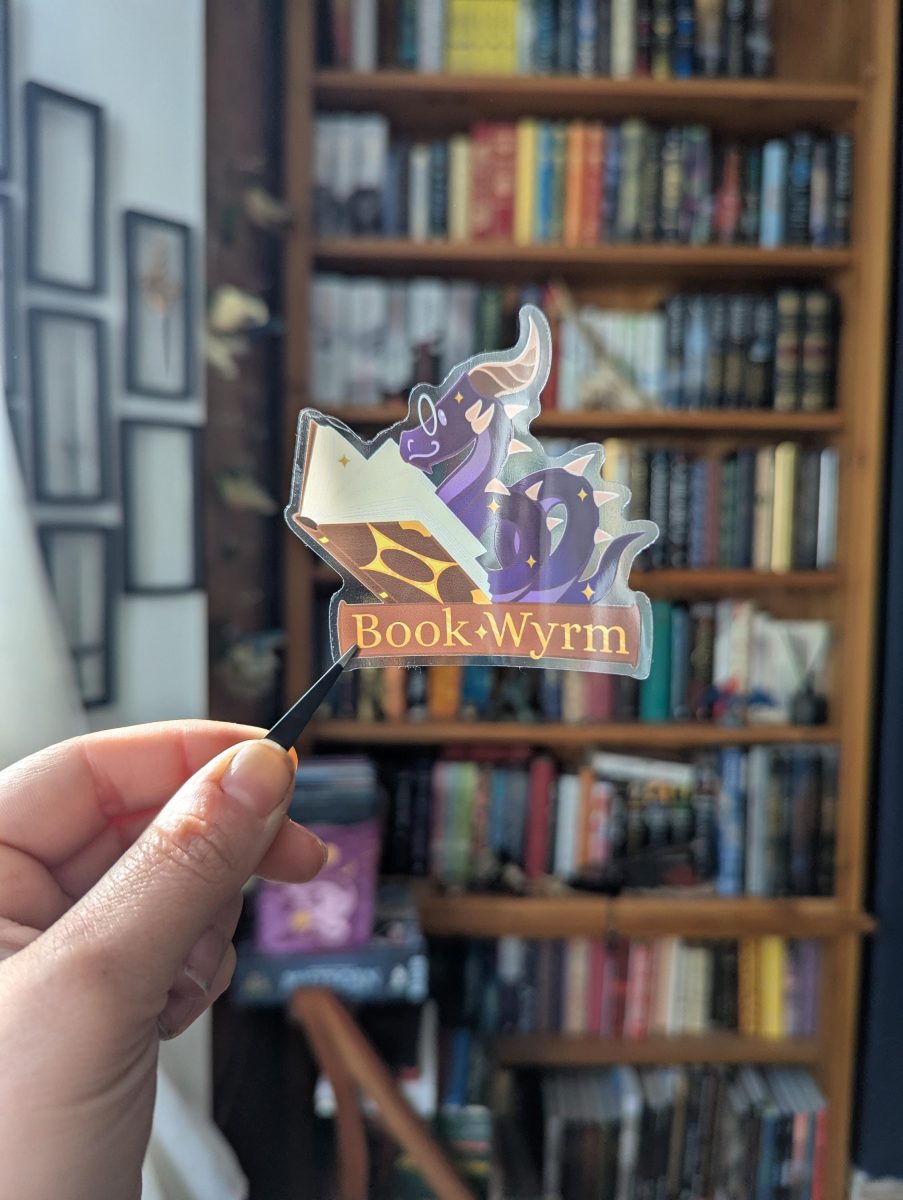 Book worm decal, book dragon, Book lover translucent sticker
