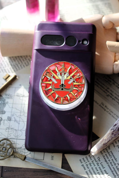 Romantasy magnetic Kindle Grip, bookish magnetic phone grip, interchangeable ereader holder