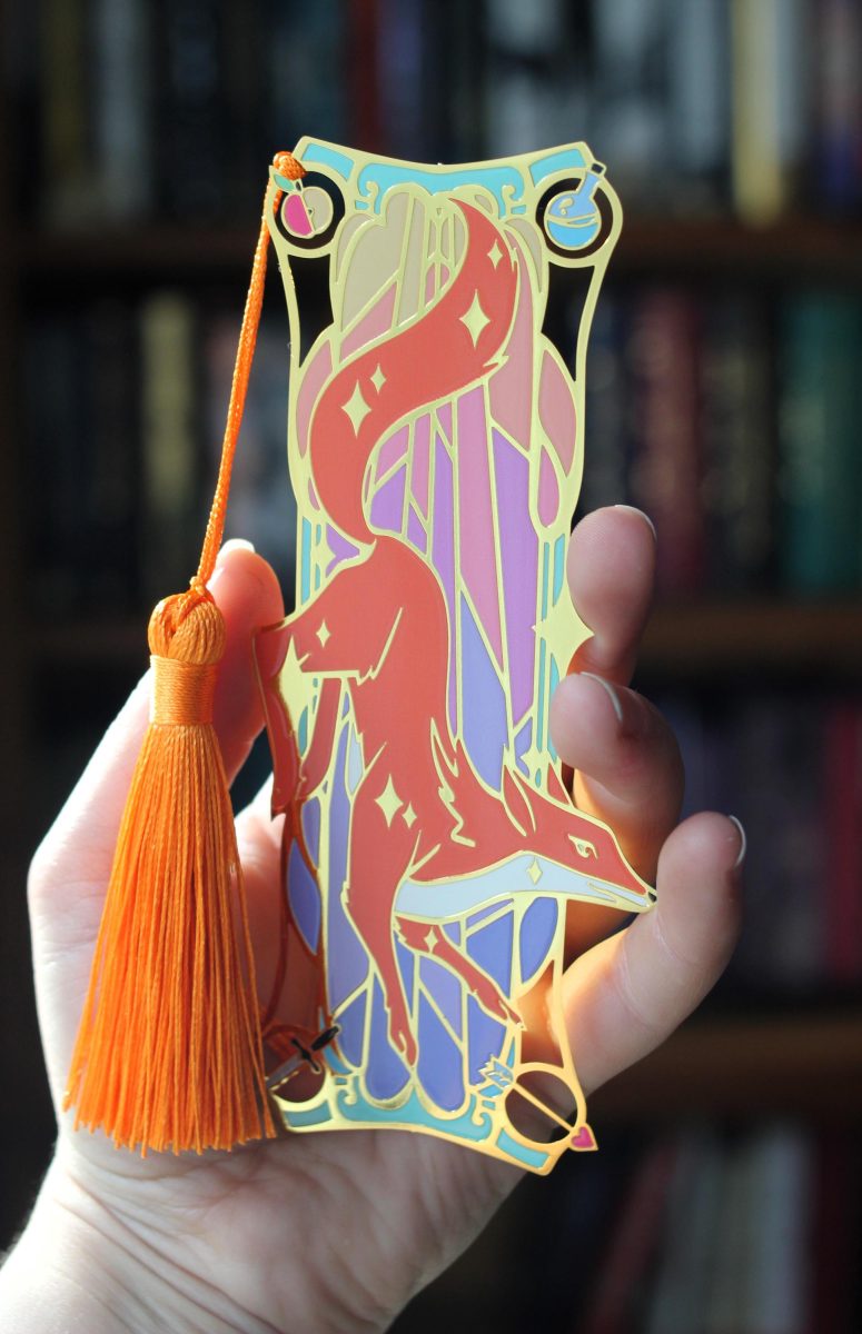 Little fox metal bookmark , pastel fox book lover bookmark with tassel