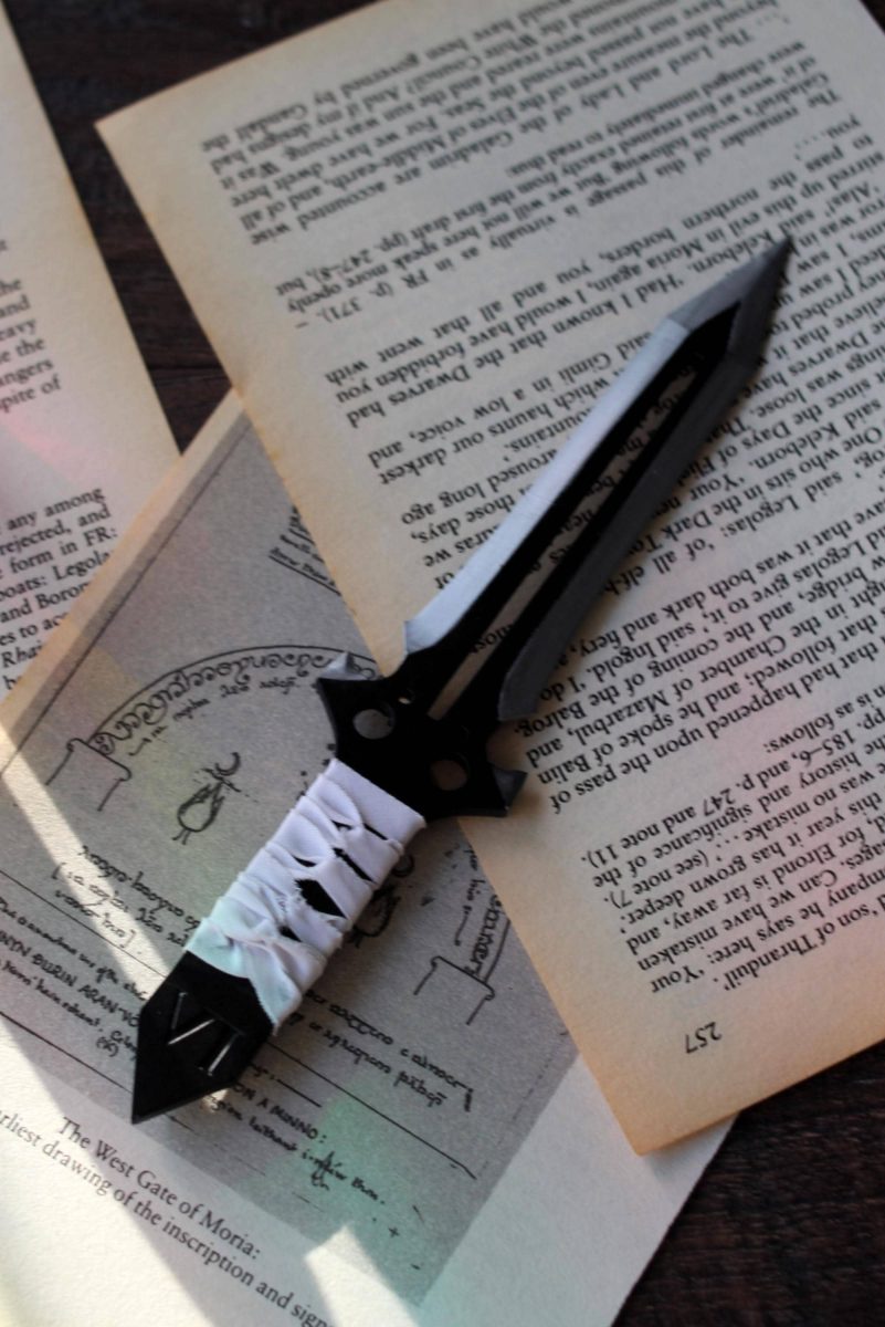 violet's throwing, book lover replica miniature letter opener with display frame
