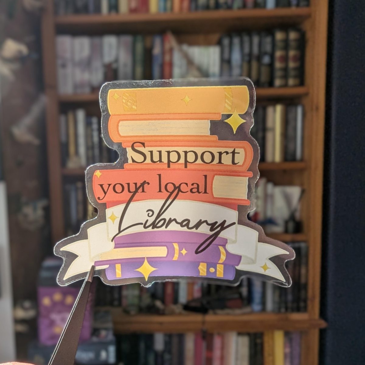 Support your local library Book lover translucent sticker