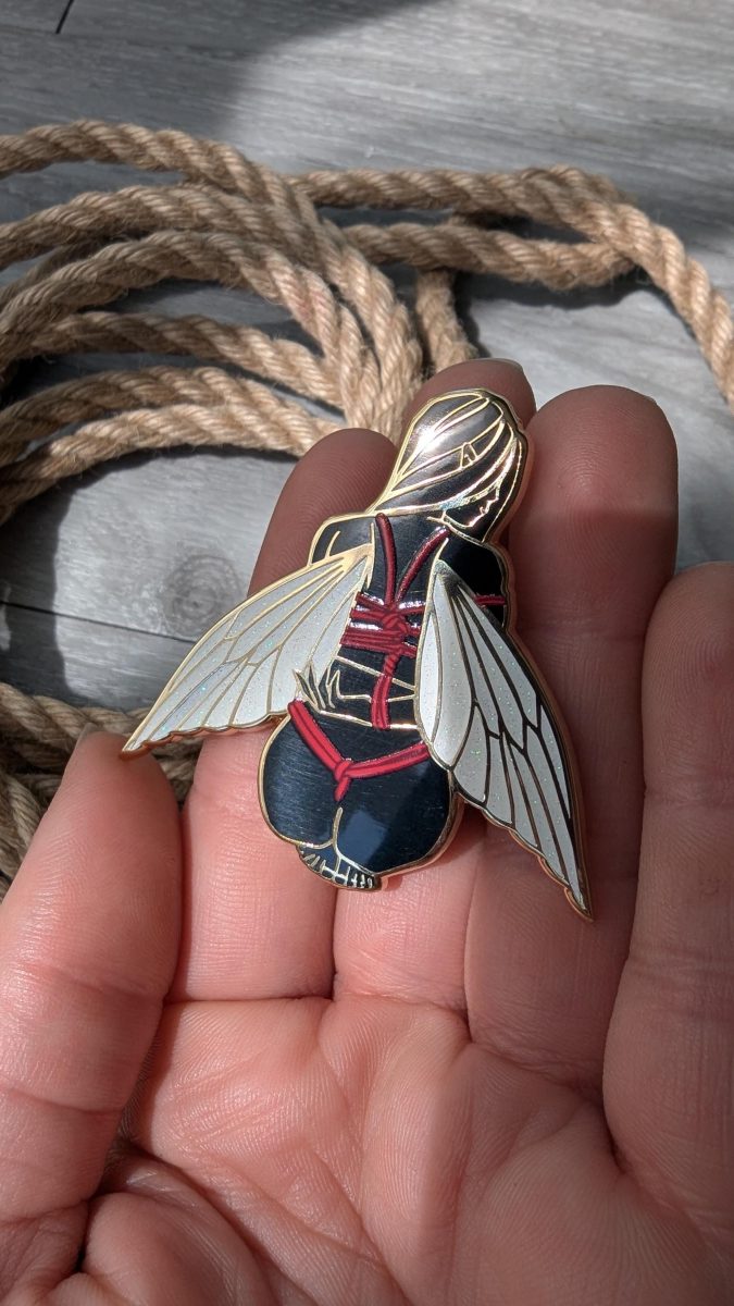 Capture the Fae enamel pin, rope label badge