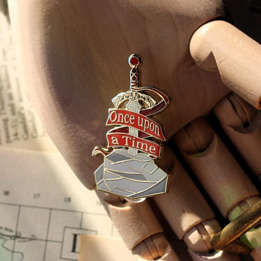 Once upon a time bookish enamel pin, book lover badge