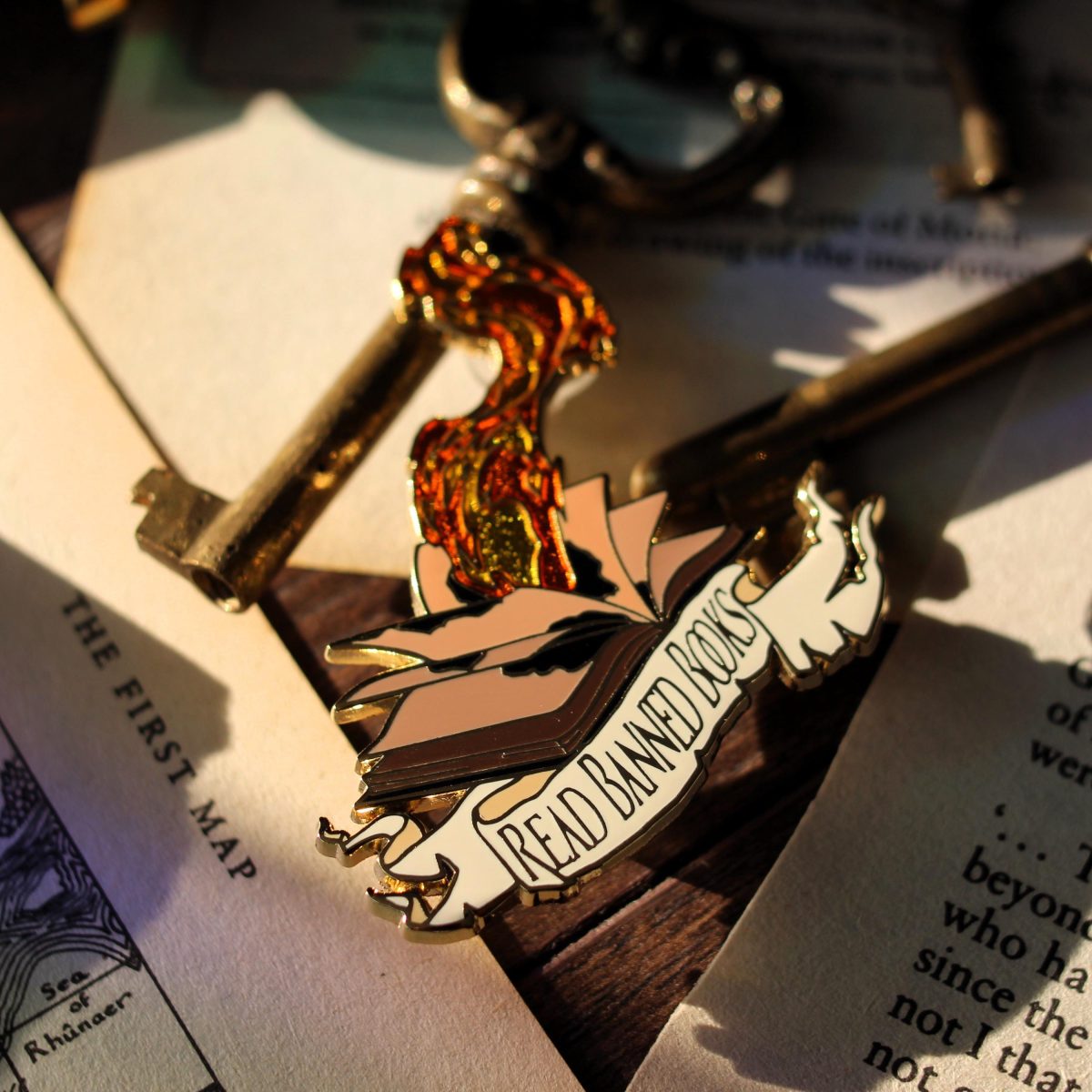 Read Banned Books, book lover enamel pin
