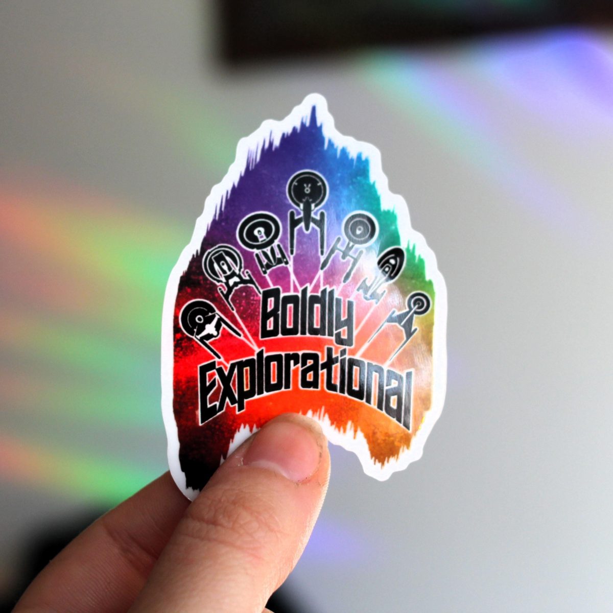 Boldly explorational star trek translucent sticker, kindle sticker