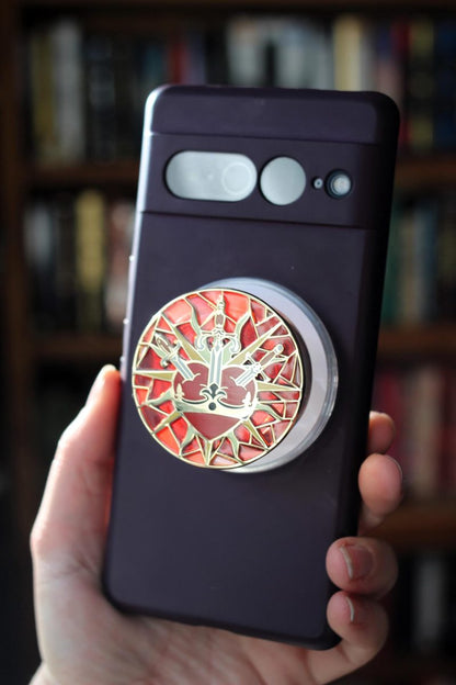 Romantasy magnetic Kindle Grip, bookish magnetic phone grip, interchangeable ereader holder