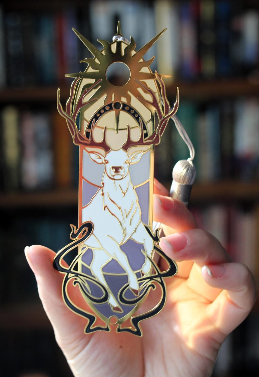 Light and Shadow metal bookmark , stag book lover bookmark with tassel