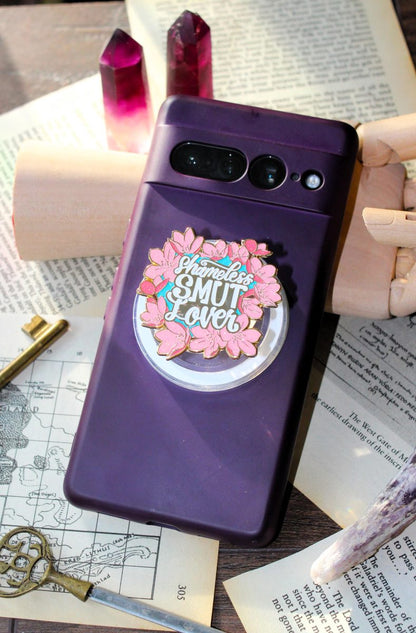 Shameless smut lover magnetic Kindle Grip, bookish magnetic phone grip, interchangeable ereader holder