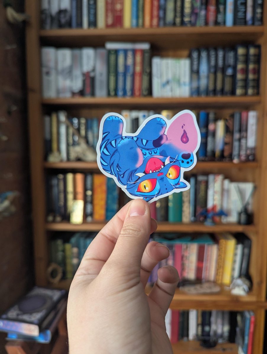 Kpop demon hunters derpy sticker, playful derpy tiger