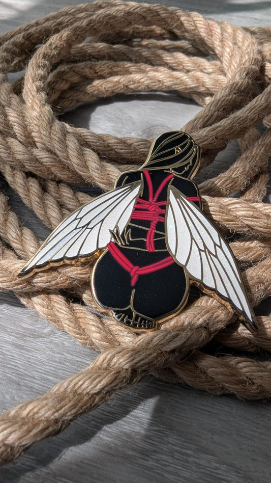 Capture the Fae enamel pin, rope label badge