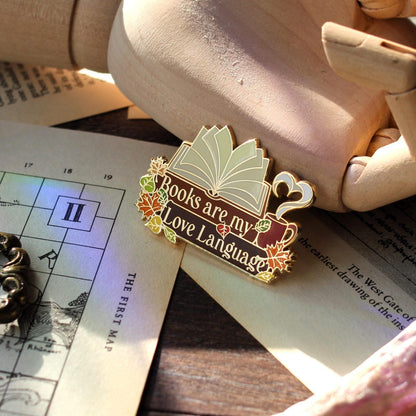 Books are my Love Language bookish enamel pin