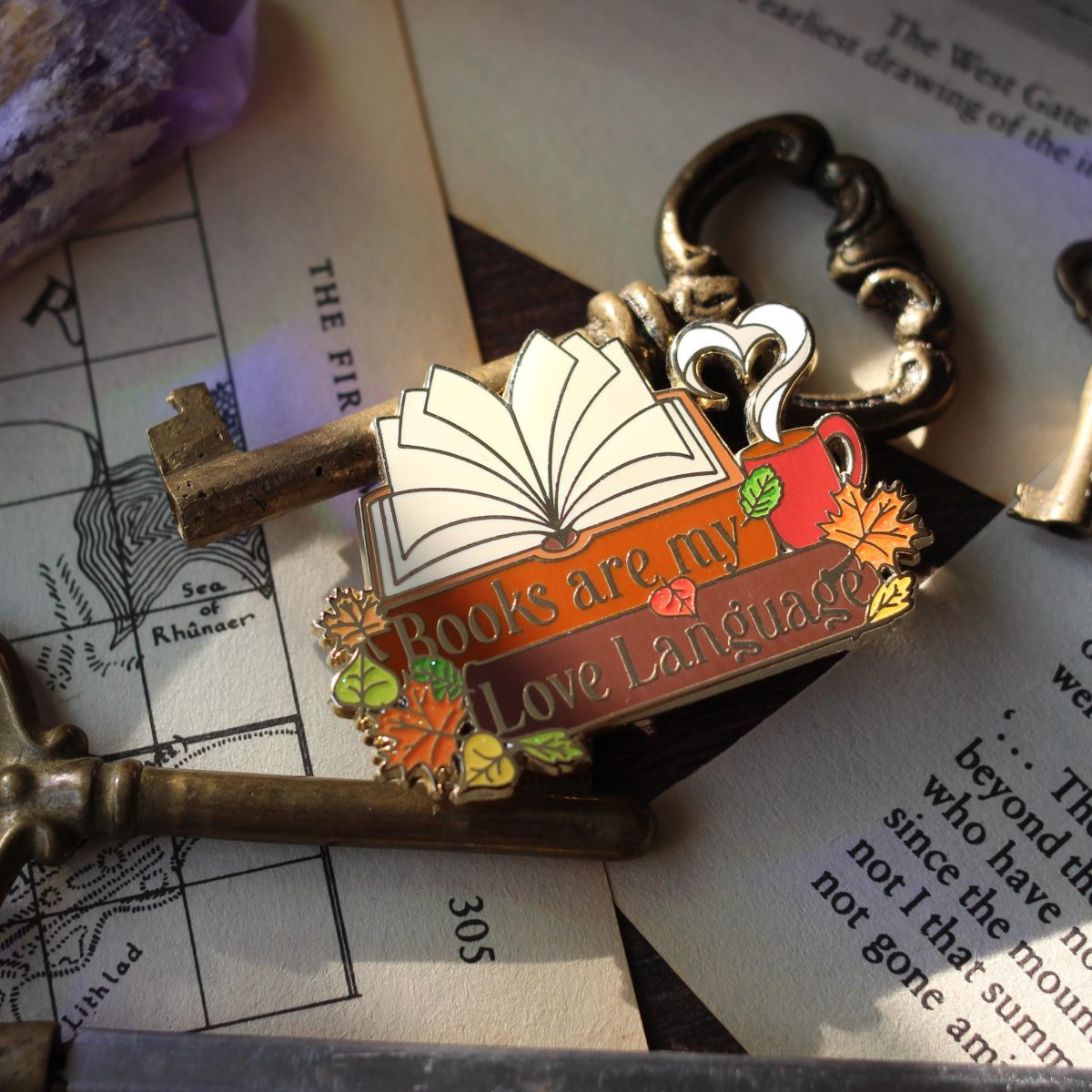 Books are my Love Language bookish enamel pin