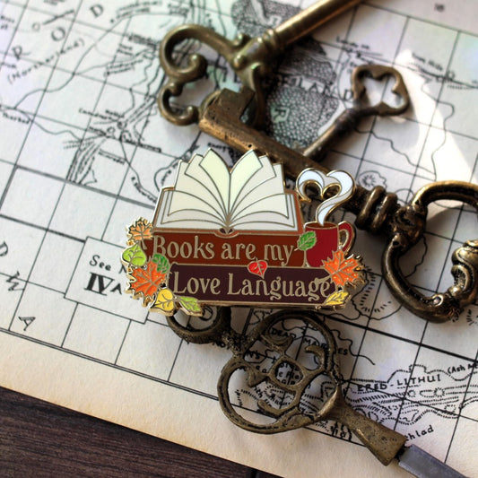 Books are my Love Language bookish enamel pin