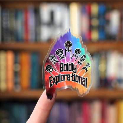 Boldly explorational star trek translucent sticker, kindle sticker