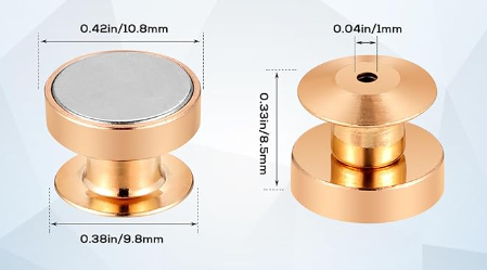 gold magnet pin backs