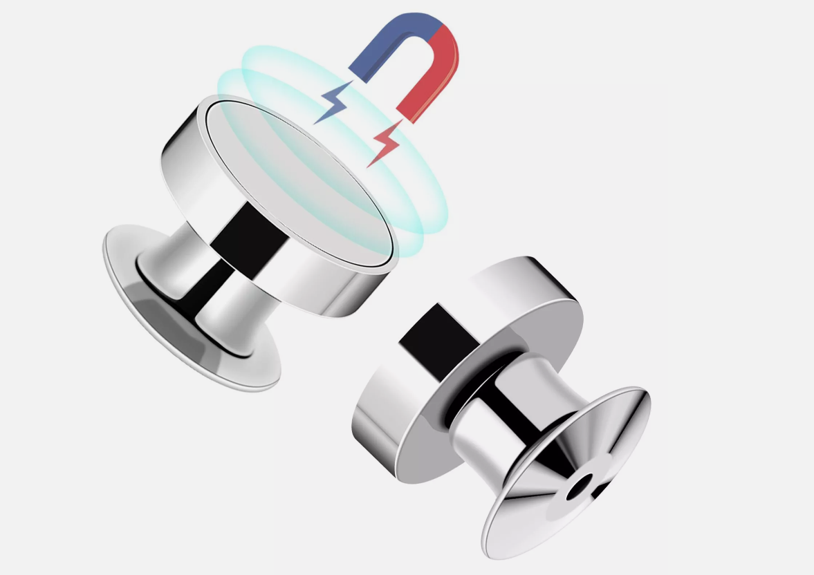 magnet pin back silver